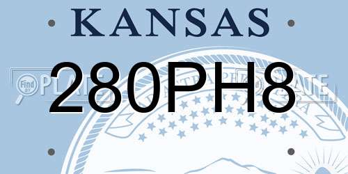 280PH8 Kansas License Plate
