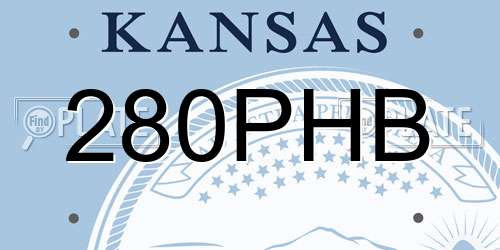 280PHB Kansas License Plate