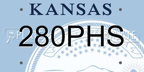 280PHS Kansas License Plate