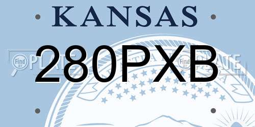 280PXB Kansas License Plate