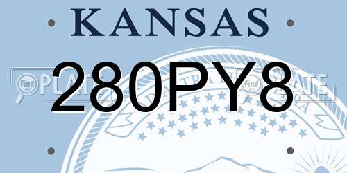 280PY8 Kansas License Plate
