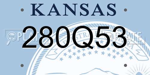 280Q53 Kansas License Plate