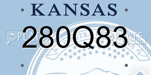 280Q83 Kansas License Plate