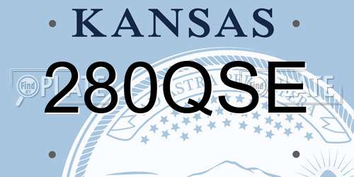 280QSE Kansas License Plate