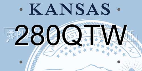 280QTW Kansas License Plate