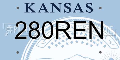 280REN Kansas License Plate