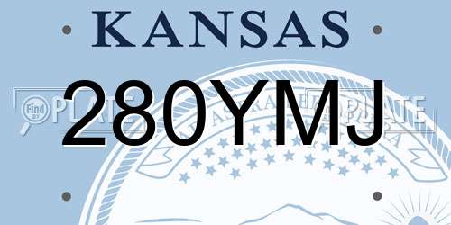 280YMJ Kansas License Plate