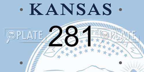 281 Kansas License Plate