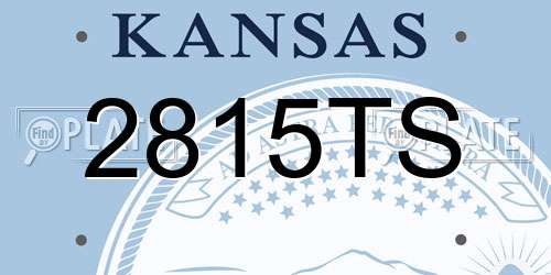 2815TS Kansas License Plate