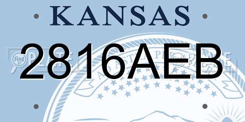 2816AEB Kansas License Plate