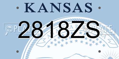 2818ZS Kansas License Plate