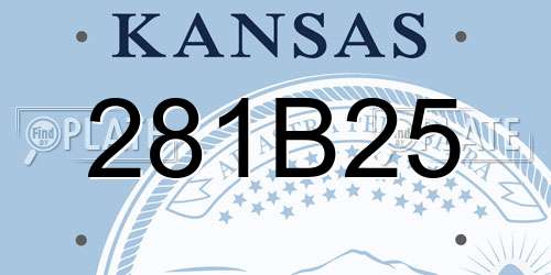 281B25 Kansas License Plate