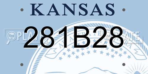 281B28 Kansas License Plate