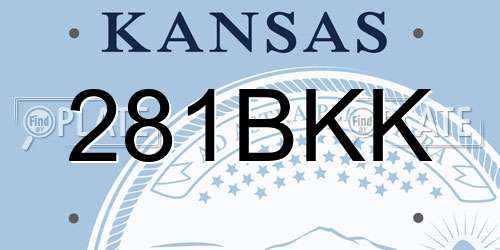 281BKK Kansas License Plate
