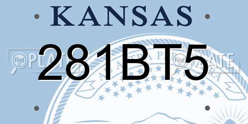 281BT5 Kansas License Plate