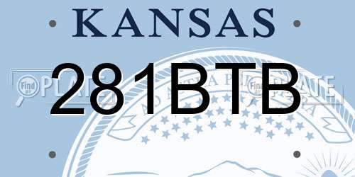 281BTB Kansas License Plate