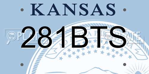 281BTS Kansas License Plate