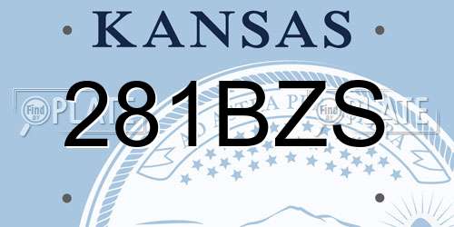 281BZS Kansas License Plate