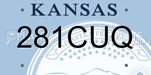 281CUQ Kansas License Plate
