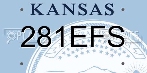 281EFS Kansas License Plate