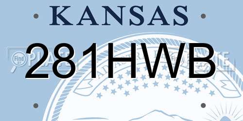 281HWB Kansas License Plate