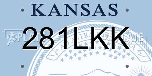 281LKK Kansas License Plate