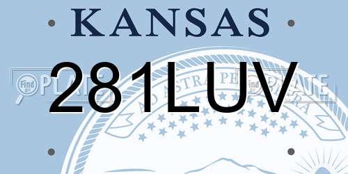 281LUV Kansas License Plate