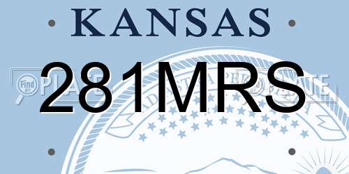 281MRS Kansas License Plate