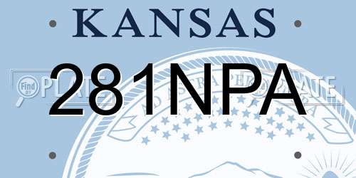 281NPA Kansas License Plate