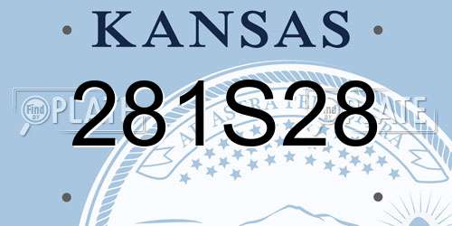 281S28 Kansas License Plate