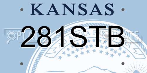 281STB Kansas License Plate