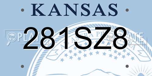 281SZ8 Kansas License Plate