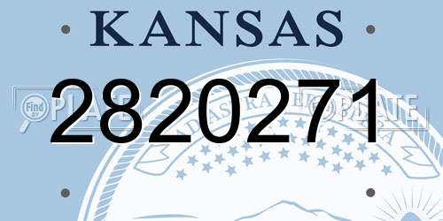2820271 Kansas License Plate