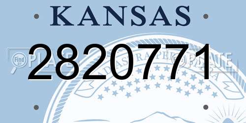 2820771 Kansas License Plate