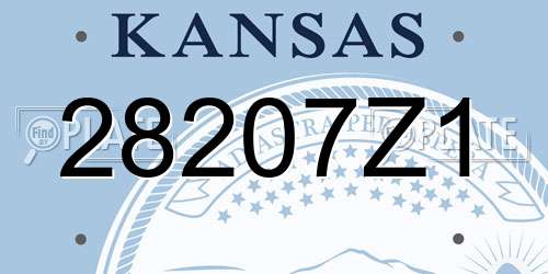 28207Z1 Kansas License Plate