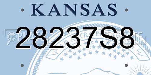 28237S8 Kansas License Plate