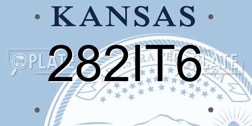 282IT6 Kansas License Plate