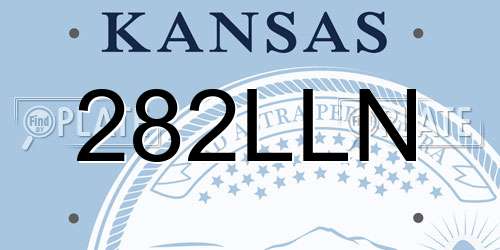282LLN Kansas License Plate