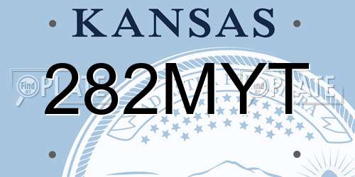 282MYT Kansas License Plate