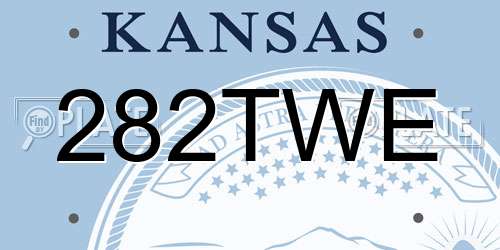 282TWE Kansas License Plate