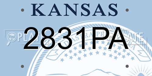 2831PA Kansas License Plate
