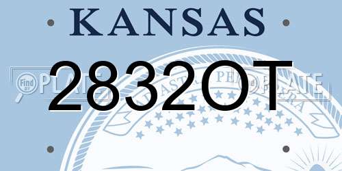 2832OT Kansas License Plate