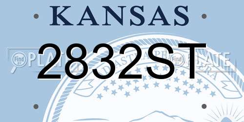 2832ST Kansas License Plate