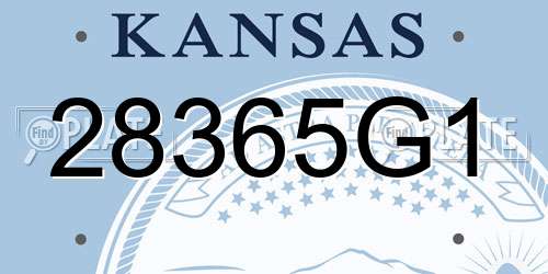 28365G1 Kansas License Plate