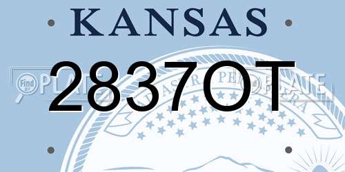 2837OT Kansas License Plate