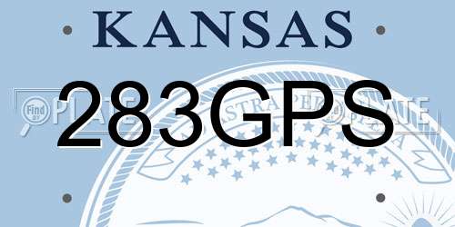 283GPS Kansas License Plate
