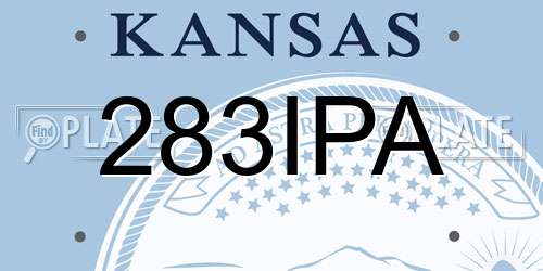 283IPA Kansas License Plate