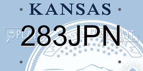283JPN Kansas License Plate
