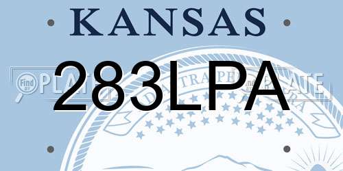 283LPA Kansas License Plate