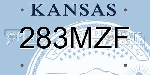 283MZF Kansas License Plate